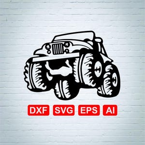 Jeep Digital file, Dxf Vector file, Monster Truck Mud SVG ,CNC Plasma Laser Vector Design ,Jeep Clipart Eps, Ai, Svg for Cricut Silhouette.