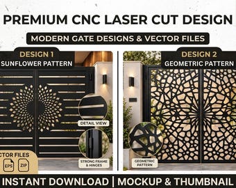 Laser Cut Gate Design,  Modern Door Pattern, CNC Plasma Cutting File, Digital Download.