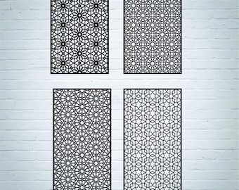 Panel Jali de Estrella Geométrica Islámica: Archivos CNC cortados con láser (Descarga digital)