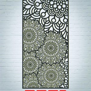 Mandala Floral Panel Svg | Laser Cut Flower Wall Art DXF | CNC Pattern Cut File | Boho Decorative Screen Svg| Digital Download Eps Ai files.