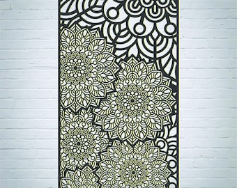 Panel de mandala floral SVG: patrón cortado con láser CNC, arte de pared bohemio (descarga digital)