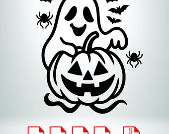 Halloween SVG | Laser Cut Wall Art for Crafters & DIYers | Spooky Ghost Pumpkin Decor.