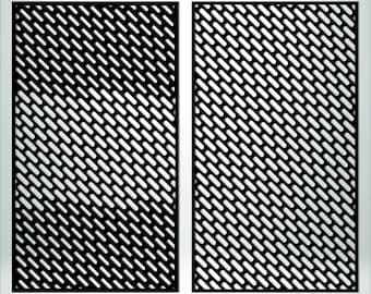 Modern Geometric Privacy Screen Vector SVG | CNC Laser Cut Panel DXF.