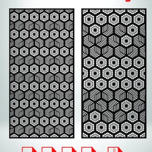 Hexagon geometrisk design för CNC-fräs DXF-filer digital nedladdning.