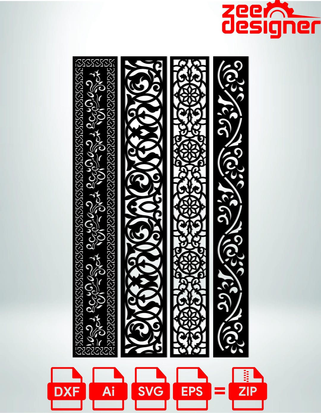 CNC Border Panel Bundle Files, , Metal Gate Railing Pattern, Plasma Cut ...