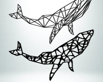 Geometric Shark Wall Art SVG.
