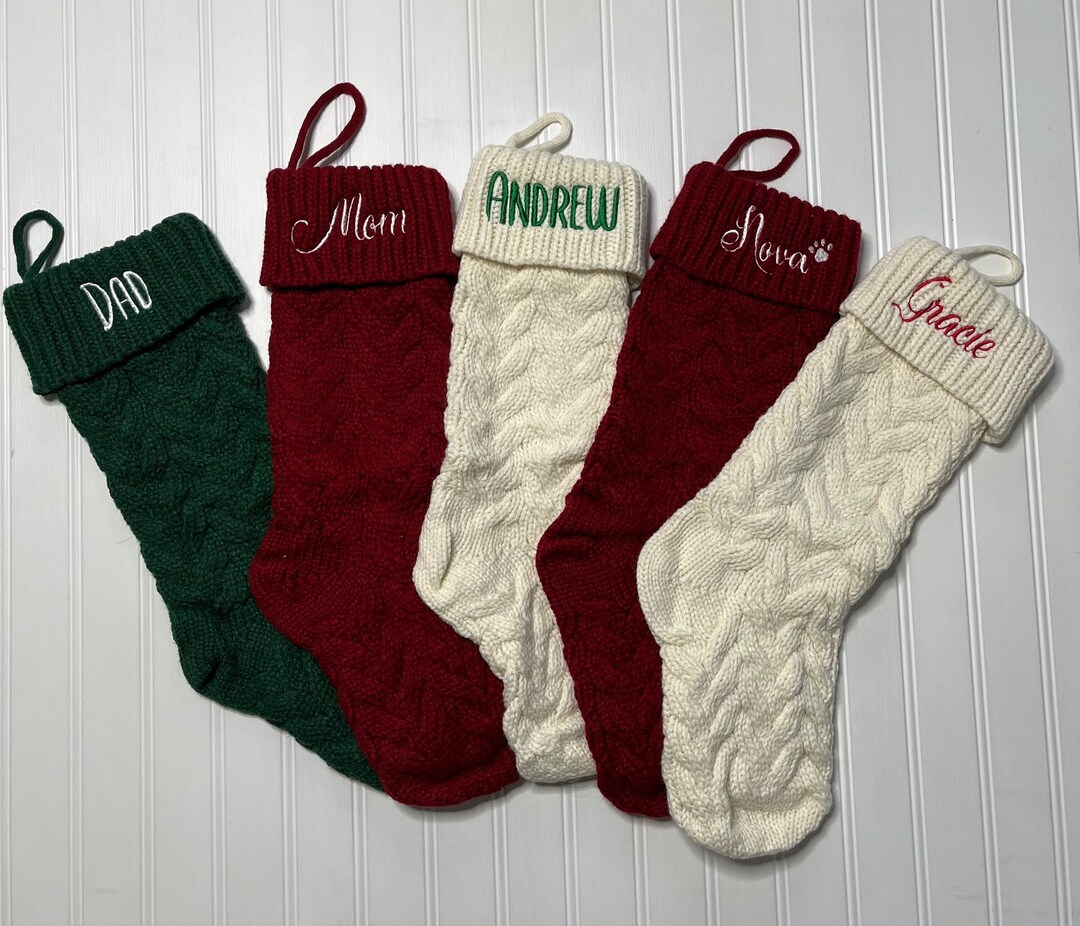 Personalized Embroidered Christmas Stocking Custom Name Stocking Family Christmas Stockings