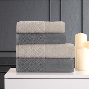Elegance Towel Set Body, Luxury, Hand & Face Towels , Soft  and Absorbent , Bathroom Gift Sets (4 pieces)