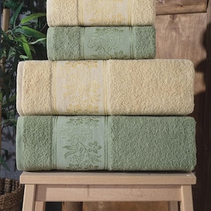 Luxury  Towel Set Body, Hand & Face Towels , Soft  and Absorbent , Bathroom Gift Sets (4 pieces)