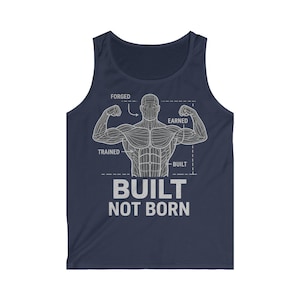 Motivational Workout Tank Top, Gym Weightlifting Sleeveless Shirt, Men&#39;s Softstyle Fitness Apparel, Exercise Muscle Tee, Bodybuilding