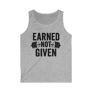 Motivational Workout Tank Top, Gym Weightlifting Sleeveless Shirt, Men&#39;s Softstyle Fitness Apparel, Exercise Muscle Tee, Bodybuilding