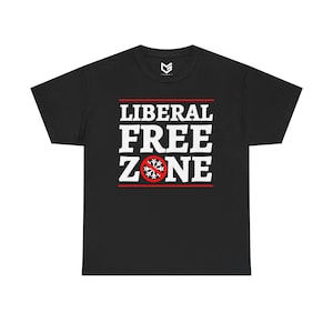 Liberal Free Zone - Conservative Political Unisex Heavy Cotton Tee - Anti-Liberal Woke, Patriot Apparel, Right Wing Clothing, Republican