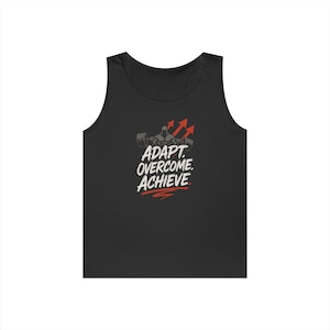 Unisex Heavy Cotton Workout Tank Top | Adapt. Overcome. Achieve. | Fitness Gift, Gym Apparel, Motivational Wear, Sports Tank, Workout [...]