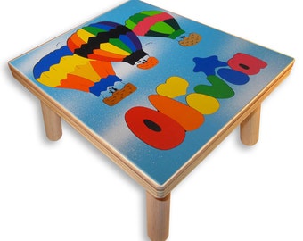 Name Puzzle Stool | Hot Air Balloons