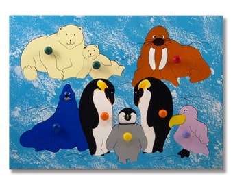 Peg Puzzle for a young child | Polar Animals