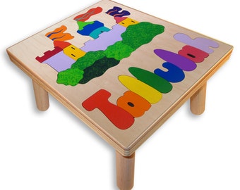 Wooden Castle Name Puzzle Stool | Castle