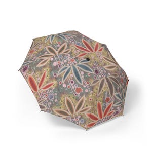 Compact Umbrella, Floral Design Semi-Automatic Foldable Umbrella for Rain & Sun Protection, Stylish Gift, All Occasions, Weather Protection,