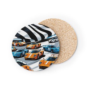 Racing Car Coasters | Vintage Race Car Decor, Barware Essentials, Gifts for Car Lovers, Home Bar Accessories