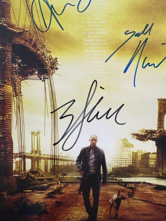 アイ・アム・レジェンド 直筆サイン入り映画ポスター（サイン3枚） COA