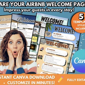 Airbnb Host Printable Bundle: Modern, Beach & Rustic Digital Templates for Vacation Rentals