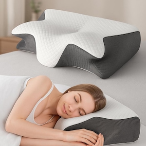 Orthopedic Memory Foam Pillow – Cervical Neck Support, Ergonomic Design for Back & Side Sleepers