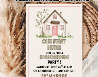 Editable Housewarming Invitation Template ( 5x7 ) Digital Downloadable Product