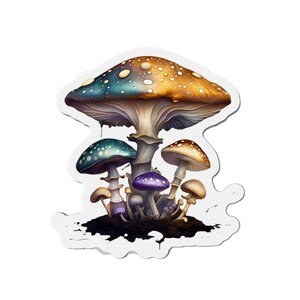 Whimsical Mushroom Die-Cut Magnets | Cute Home Decor, Gift for Nature Lovers, Fridge Magnet, Fun Kitchen Art, Unique Collectibles