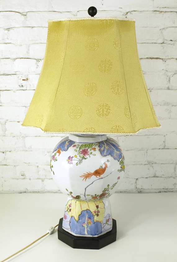 tobacco leaf pattern lamp WILLIAMSBURG by Port 68 the pattern features hibiscus and pomegrante motifs Vintage Italian Tobacco Leaf Table