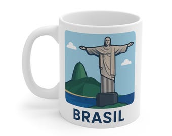 Taza del Cristo Redentor: recuerdo de Río de Janeiro, Brasil