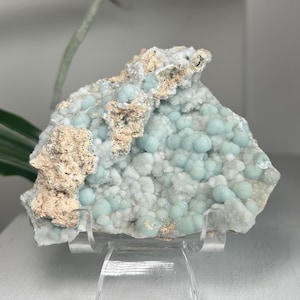 Bubbly Botryoidal Light Blue Hemimorphite Specimen A for Expression, Peace, and Joy, Raw Specimen, Natural Stone, High Quality Gemstone