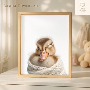 Baby Duck Nursery Wall Art,Cute Duck Nursery Decor, Gender Neutral Duck Prints, Baby Duck Printable Art, Kids Room Wall Art, Baby Animal Art