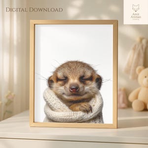 Meerkat Printable Wall Art, Nursery Wall Art, Meerkat Print, Printable Art, Instant Download, Baby Animal Photo, Safari Nursery Animal Decor
