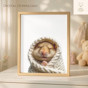 Hamster Nursery Print, Baby Hamster Nursery Decor, Kids Room Decor, Cute Hamster Wall Art, Baby Shower Gift, Hamster wall art, Pet Portrait