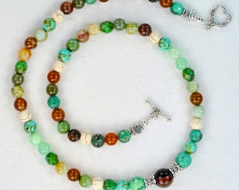 The Venice House Lovebeads - semiprecious gemstone boho 22" beads, earth colors, casual one-of-a-kind Lovebeads by Janet Planet