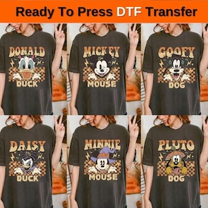 Disney Halloween All Characters Dtf Transfer, Mickey And Friends Halloween Ready to Press, Halloween Party Dtf, Disney Family Halloween Dtf