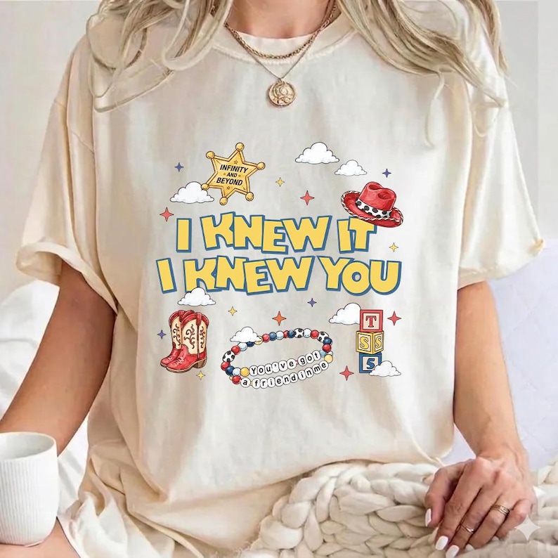 Retro Toy Story 5 Dtf Transfer, I Knew It I Knew You Western Cowgirl Boots Friendship Bracelet Shirt Dtf, Toy Story Ready To Press immagine 2