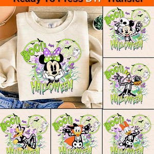 Disney Halloween All Characters Dtf Transfer, Mickey And Friends Halloween Ready to Press, Halloween Party Dtf, Disney Family Halloween Dtf