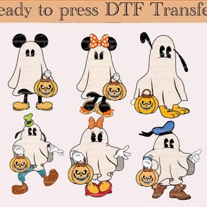 Disney Halloween All Characters Dtf Transfer, Mickey And Friends Halloween Ready to Press, Halloween Party Dtf, Disney Family Halloween Dtf