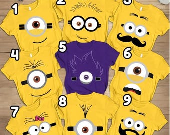 Minion Family Dtf Transfer, Cute Minion Birthday Dtf, Funny Graphic Shirt Cute Cartoon Character Top Minion Lover Funny the Minion Dtf