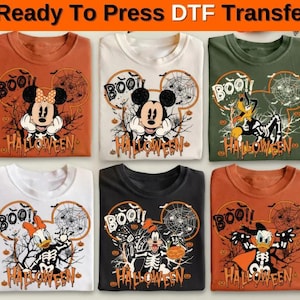 Disney Halloween All Characters Dtf Transfer, Mickey And Friends Halloween Ready to Press, Halloween Party Dtf, Disney Family Halloween Dtf