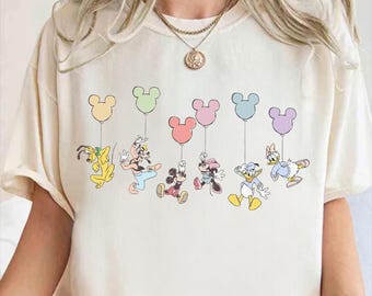 Disney Micky Maus Und Freunde Luftballons DTF Transfer, bereit zum Pressen