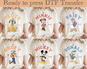 Disney Micky Maus und Freunde Est DTF Transfer, Disneyland Trip fertig zum Pressen