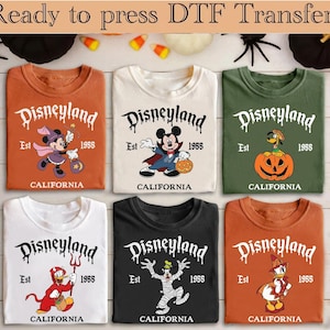 Disney Halloween All Characters Dtf Transfer, Mickey And Friends Halloween Ready to Press, Halloween Party Dtf, Disney Family Halloween Dtf