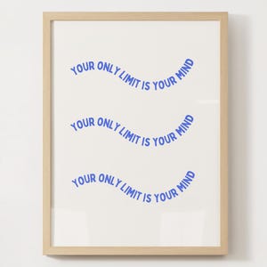 Motivational Gym Print: &#39;Your Only Limit is Your Mind&#39; (Digital Download)