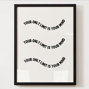 Motivational Gym Poster: Your Only Limit is Your Mind (Digital Print)