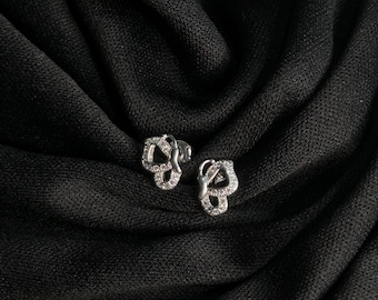 925 Sterling Silver Butterfly Stud Earrings | Sparkly CZ Butterfly Jewelry | Everyday Earrings