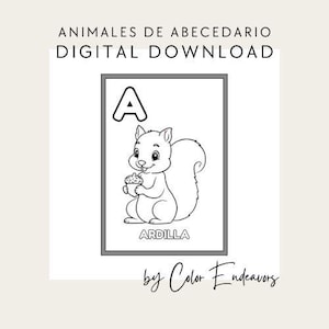 Digital Download - ABC Pages in Spanish for Kids, Learn Animals!