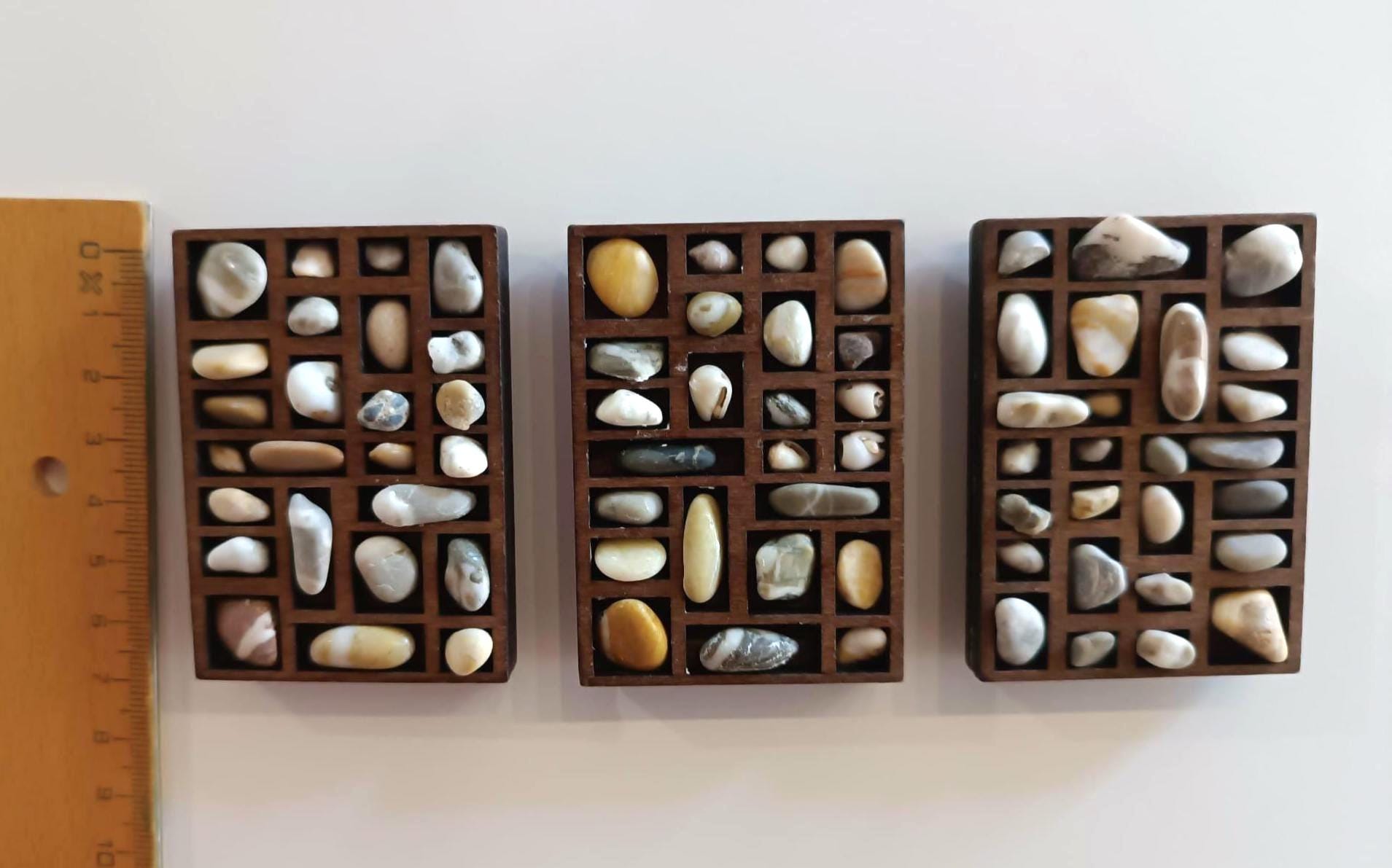 Shelf For Rocks Wooden Miniature Shelf With Pebbles and Shells, Miniature Rock Display ...