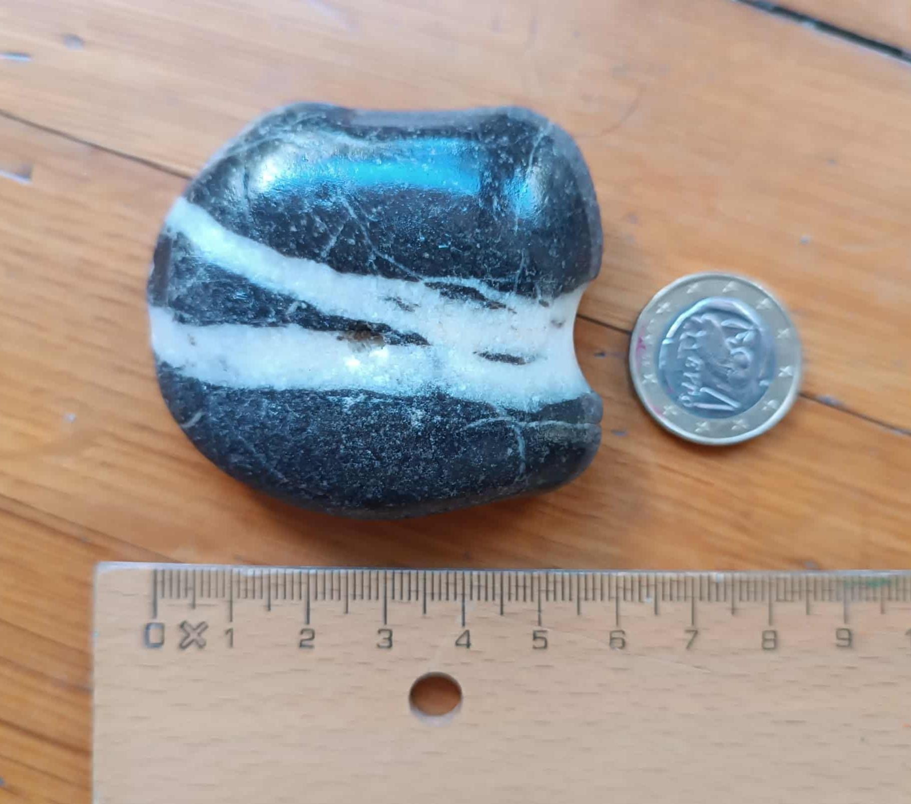Pebble Rarest Stone Rare Natural Stone - Banded Beach Stone - Energy Stone - Black Wishing ...