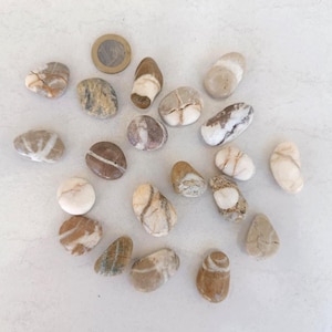 Sea Stones set of 20 - Decorative Sea Stones - Natural - Wishing Stones - Pebble Art - Beach Decor - Beach Minerals